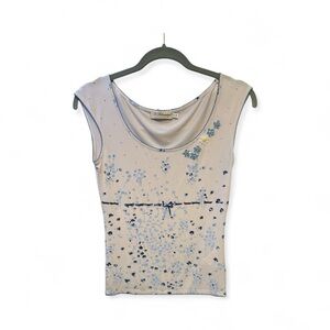 Blue marine Cream and Blue Floral Top size IT40/US4